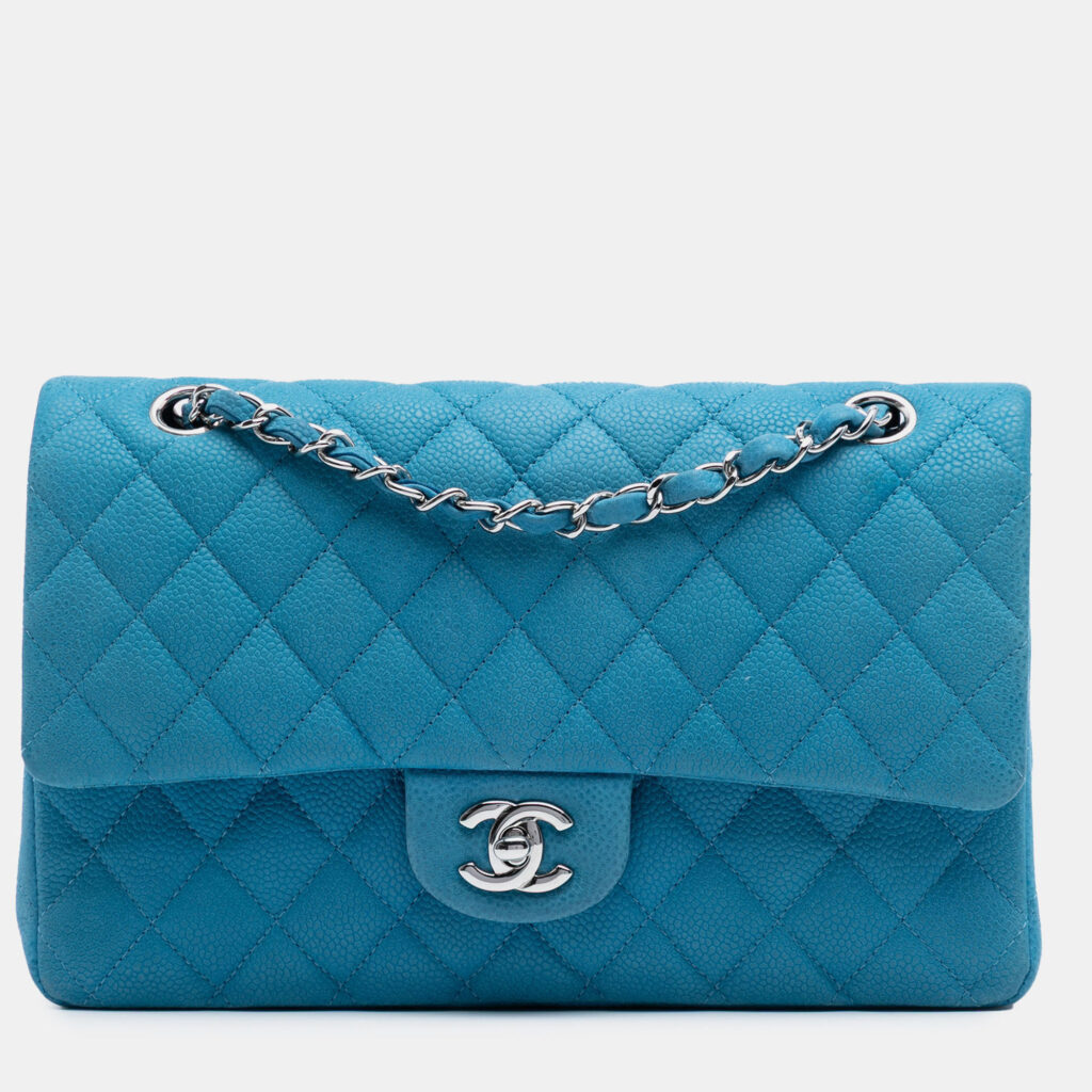 Chanel Blue Medium Classic Caviar Double Flap