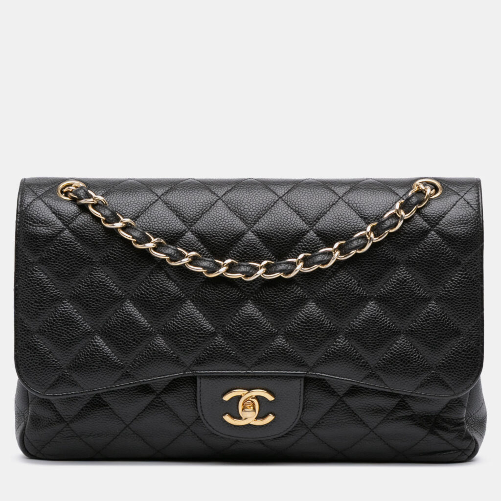 Chanel Black Jumbo Classic Caviar Double Flap Chanel Black Jumbo Classic Caviar Double Flap