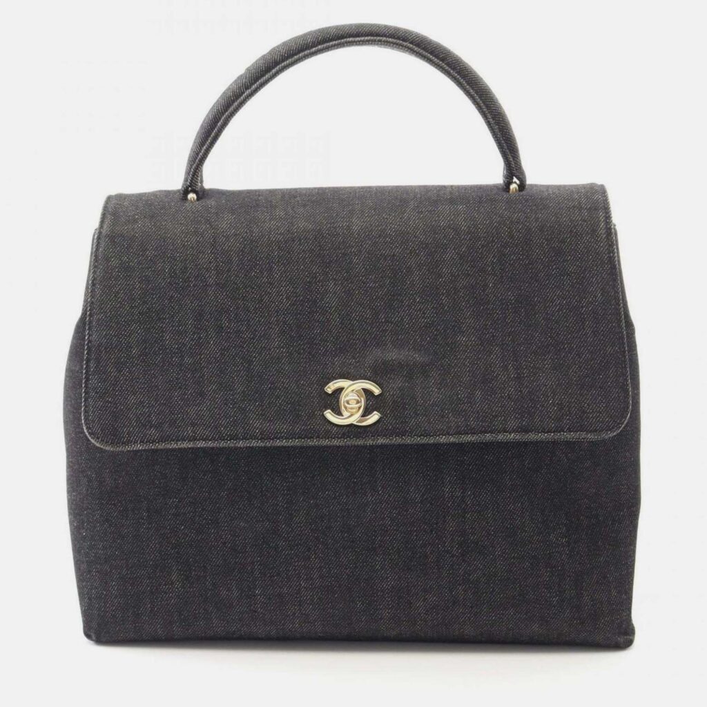 Chanel Coco Mark Gray Denim Handbag