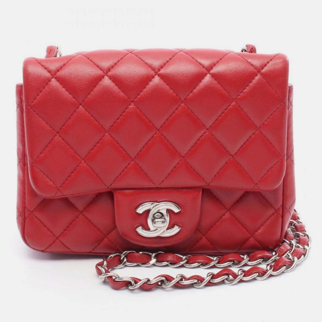 Chanel Mini Matelasse Shoulder Bag Leather Red Chanel Mini Matelasse Shoulder Bag Leather Red
