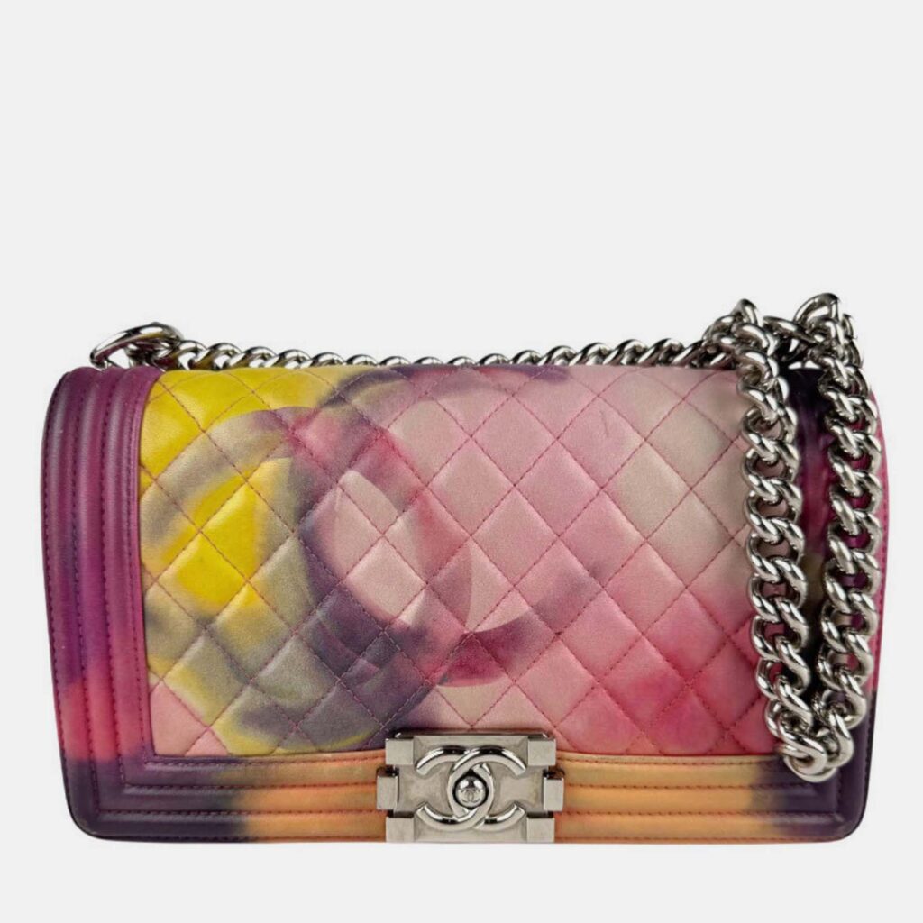 Chanel Boy Chanel Shoulder Bag Leather Metal Multicolor Silver Chanel Boy Chanel Shoulder Bag Leather Metal Multicolor Silver