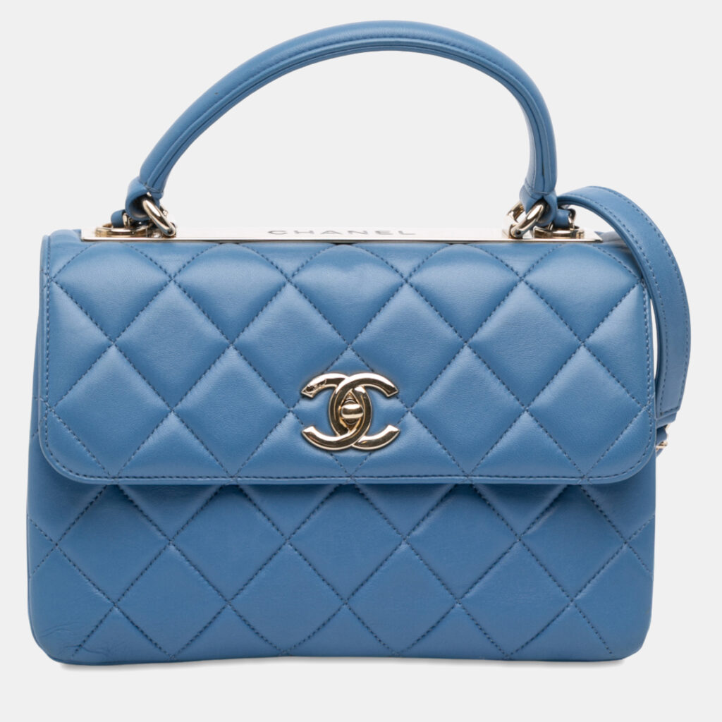 Chanel Blue Small Quilted Lambskin Trendy CC Flap