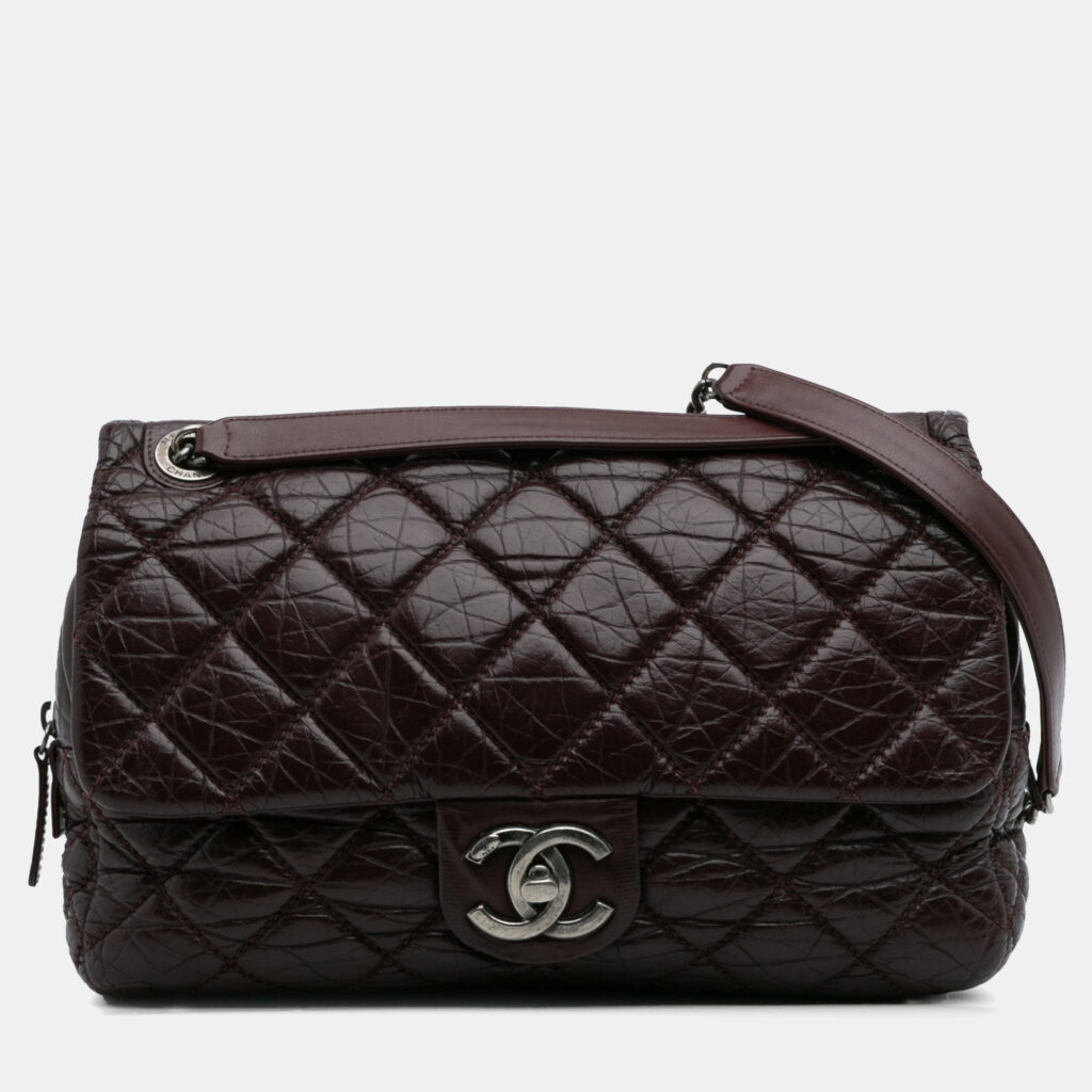 Chanel Burgundy Jumbo Quilted Aged Calfskin New Portobello Flap Chanel Burgundy Jumbo Quilted Aged Calfskin New Portobello Flap