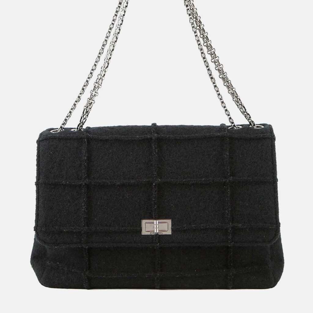 Chanel 2.55 Chocolate Bar Chain shoulder Black Felt