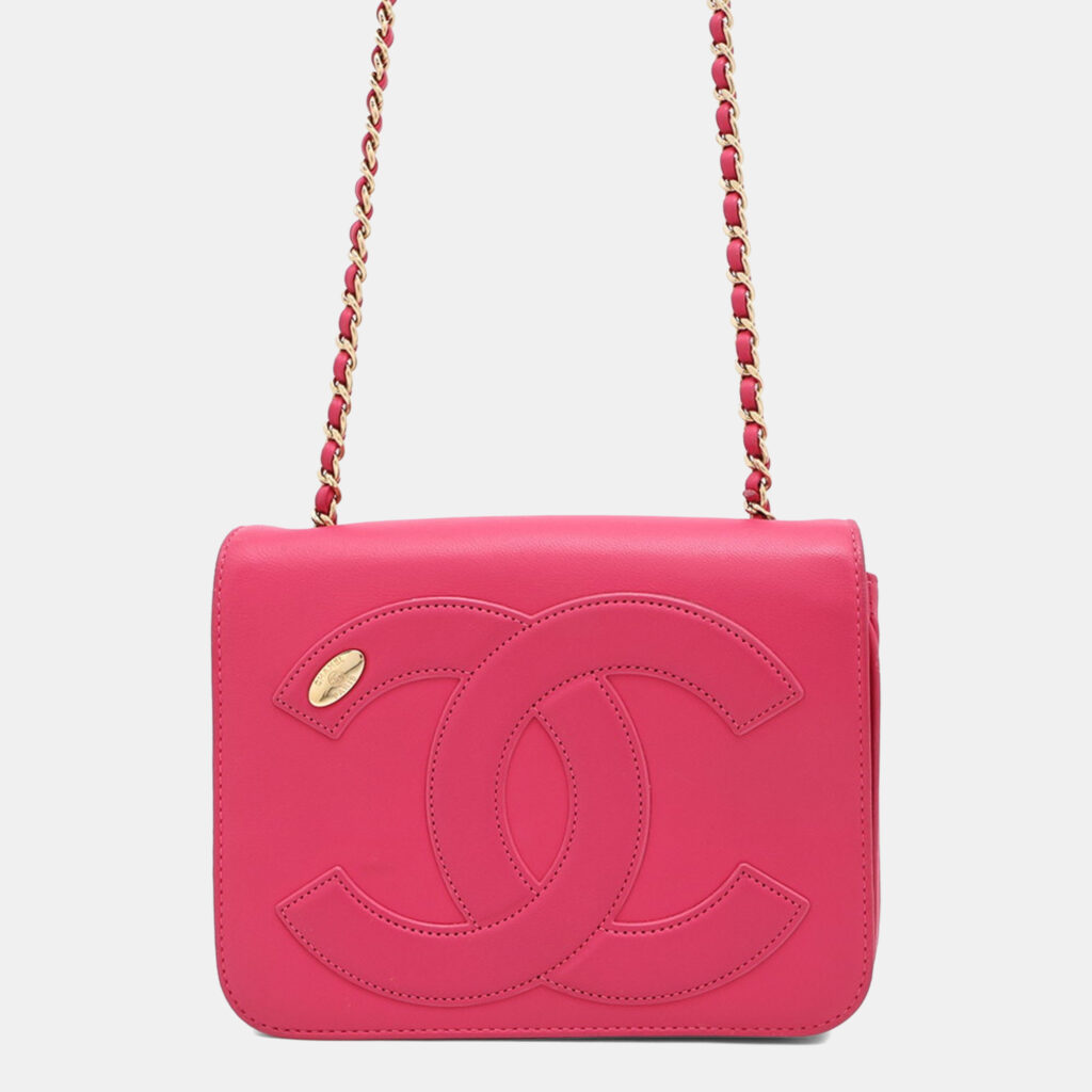 Chanel Chain Shoulder Bag Coco Mark Lambskin