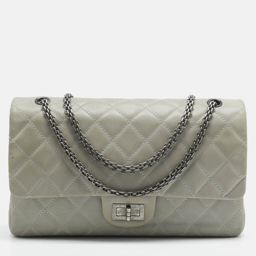 Chanel Pale Blue Quilted Shimmer Leather Classic 227 Reissue 2.55 Flap Bag Chanel Pale Blue Quilted Shimmer Leather Classic 227 Reissue 2.55 Flap Bag