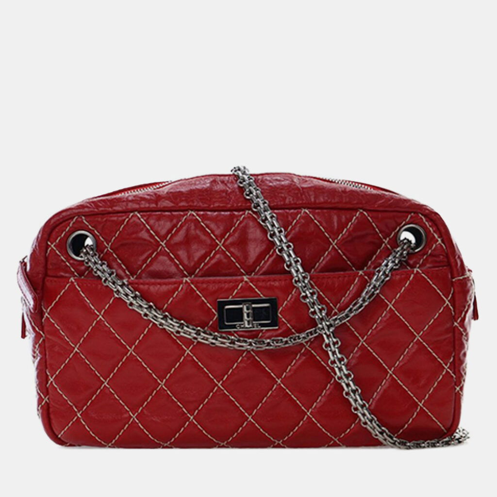 Chanel Red Medium Quilted Aged Calfskin Reissue Camera Bag Chanel Red Medium Quilted Aged Calfskin Reissue Camera Bag
