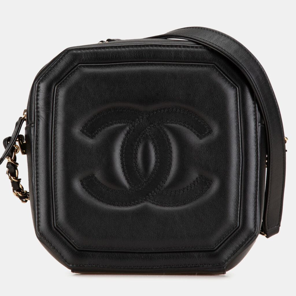 Chanel CC Quilted Octagon Lambskin Leather Camera Bag