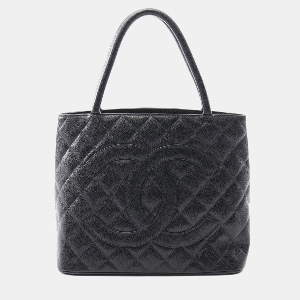 Chanel Medallion Tote Bag Leather Grained Calfskin Black Chanel Medallion Tote Bag Leather Grained Calfskin Black