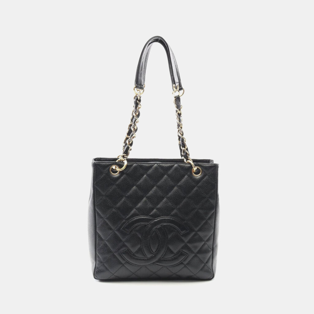 Chanel Matelasse Pst Tote Chain Shoulder Bag Calfskin Black Chanel Matelasse Pst Tote Chain Shoulder Bag Calfskin Black
