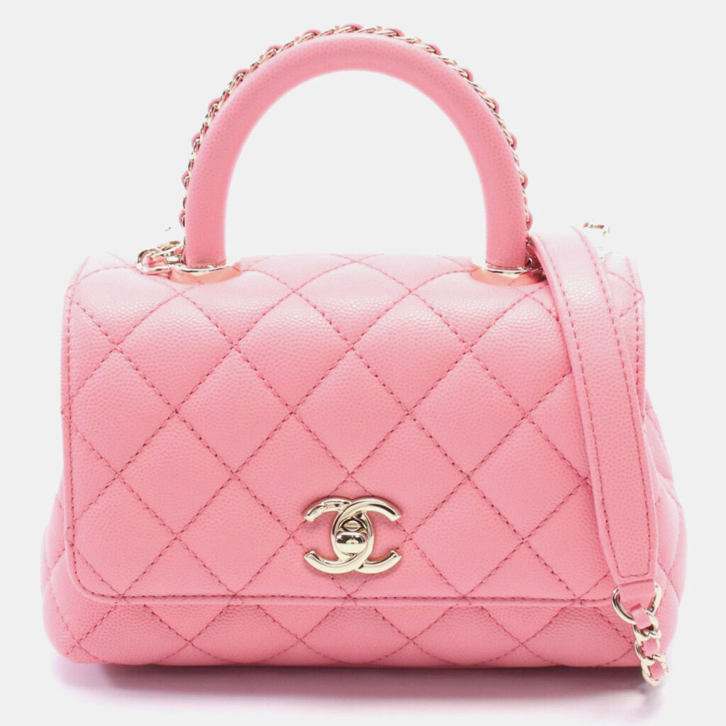 Chanel Coco Xxs Top Handle Matelasse 2Way Hand Crossbody Bag Leather Chanel Coco Xxs Top Handle Matelasse 2Way Hand Crossbody Bag Leather