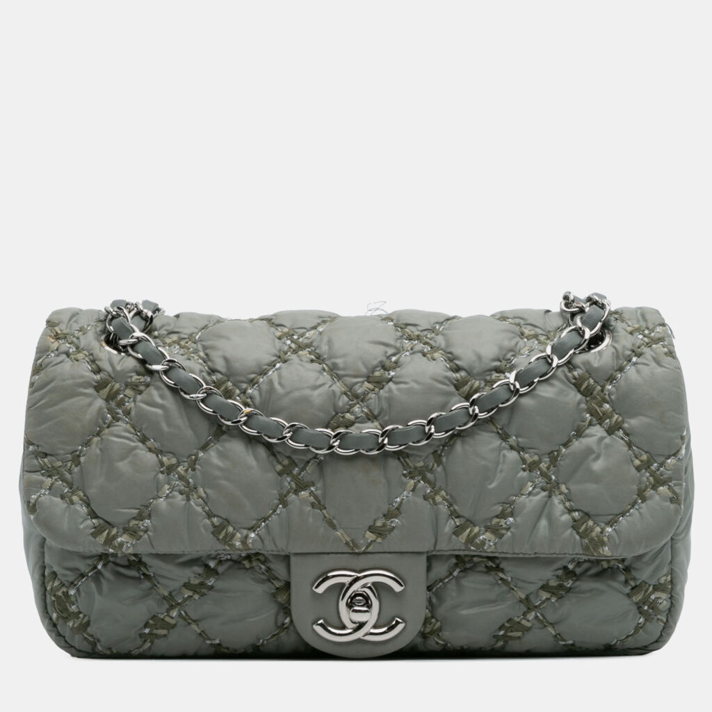 Chanel Paris-Byzance Bubble Accordion Flap Nylon Tweed Shoulder Bag Chanel Paris-Byzance Bubble Accordion Flap Nylon Tweed Shoulder Bag