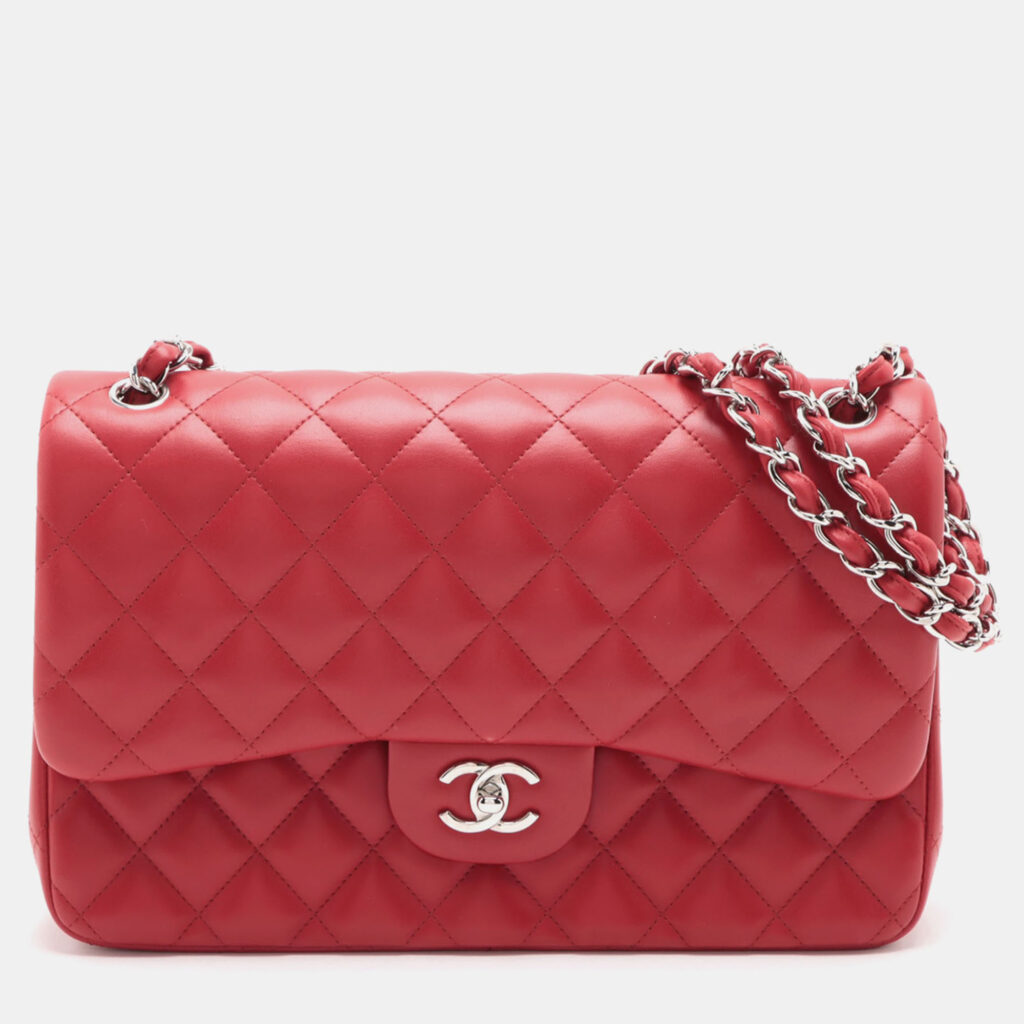 Chanel Classic Double Flap Jumbo Lambskin Leather Shoulder Bag Chanel Classic Double Flap Jumbo Lambskin Leather Shoulder Bag