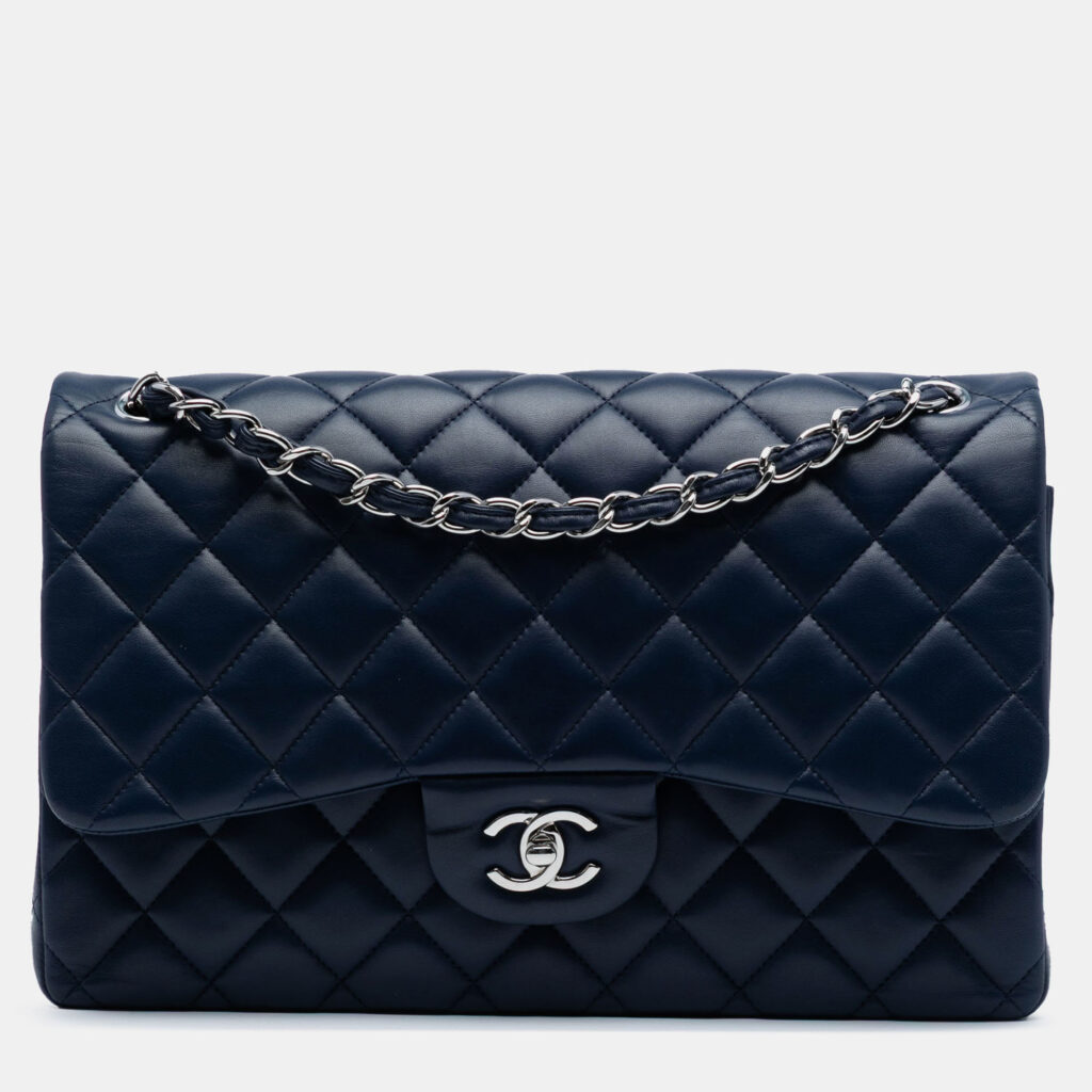 Chanel Classic Double Flap Jumbo Lambskin Leather Shoulder Bag Chanel Classic Double Flap Jumbo Lambskin Leather Shoulder Bag