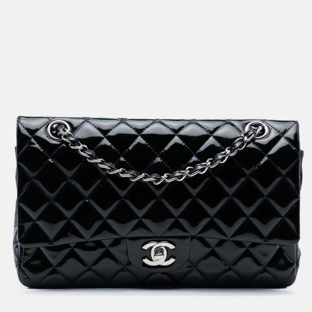 Chanel Classic Double Flap Medium Patent Leather Shoulder Bag