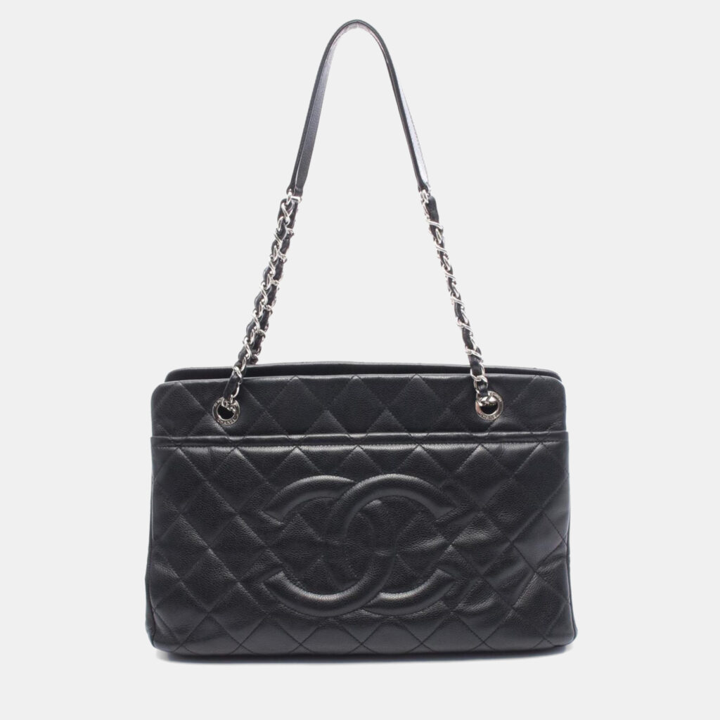 Chanel Shoulder Bag In Grained Calfskin Leather Black Chanel Shoulder Bag In Grained Calfskin Leather Black