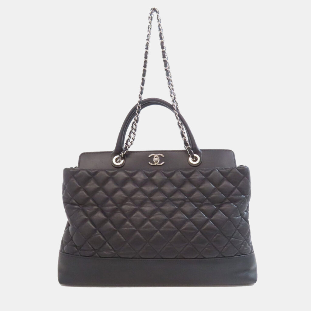 Chanel Matelasse Black Leather Tote Chanel Matelasse Black Leather Tote