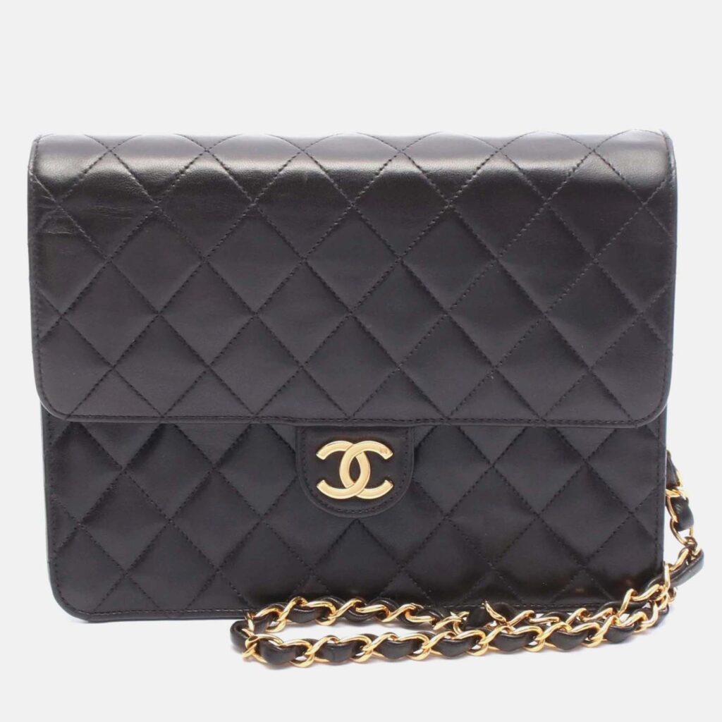 Chanel Flap Black Leather Shoulder Bag