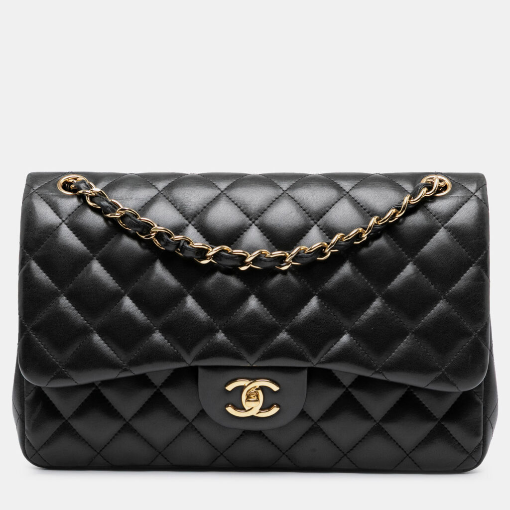 Chanel Black Jumbo Classic Lambskin Double Flap