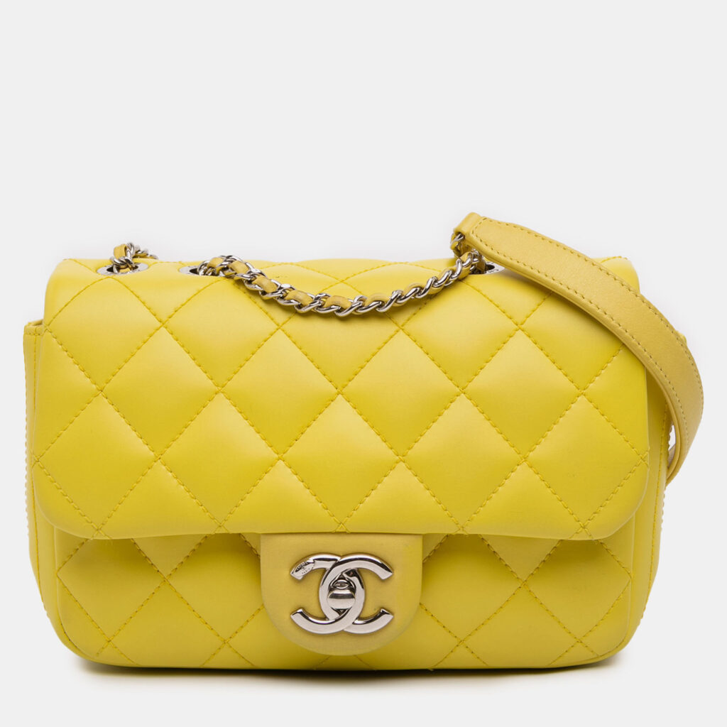 Chanel Yellow Paris Seoul Small Rubber Coco Rain Flap Chanel Yellow Paris Seoul Small Rubber Coco Rain Flap