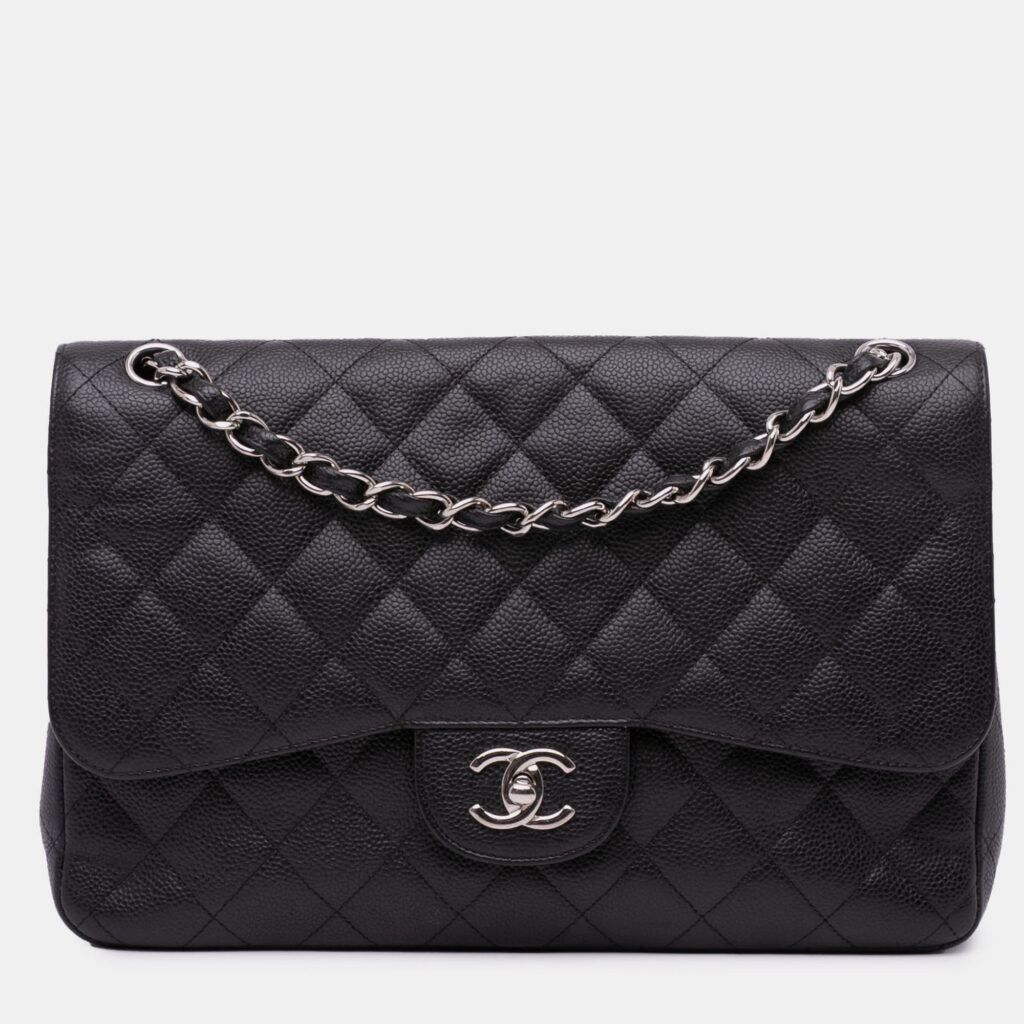 Chanel Black Jumbo Classic Caviar Double Flap