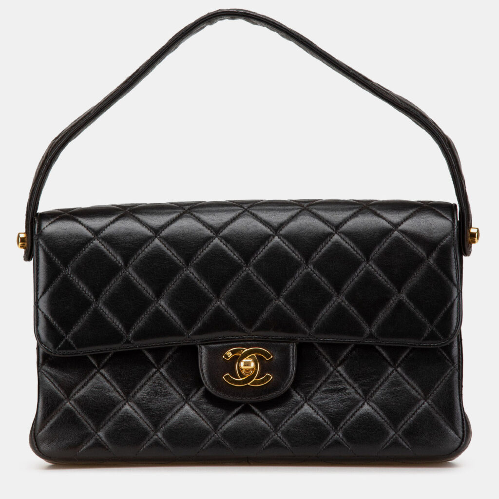 Chanel Black Quilted Lambskin Double Sided Flap Chanel Black Quilted Lambskin Double Sided Flap