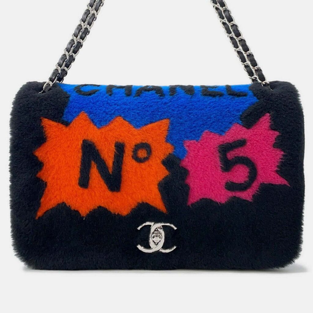 Chanel No.5 Comic Black/Multicolor Mouton Lambskin Chain shoulder Bag Chanel No.5 Comic Black/Multicolor Mouton Lambskin Chain shoulder Bag