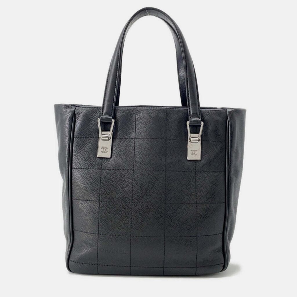 Chanel Chocolate Bar Tote Bag Black Caviar Leather Chanel Chocolate Bar Tote Bag Black Caviar Leather