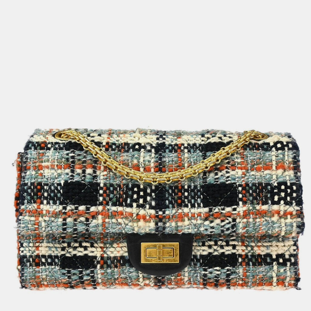 Chanel Multicolor Tweed 2.55 Medium Classic Double Flap Shoulder Bag Chanel Multicolor Tweed 2.55 Medium Classic Double Flap Shoulder Bag
