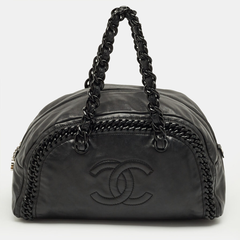 Chanel Black Leather Large Luxe Ligne Bowler Bag Chanel Black Leather Large Luxe Ligne Bowler Bag