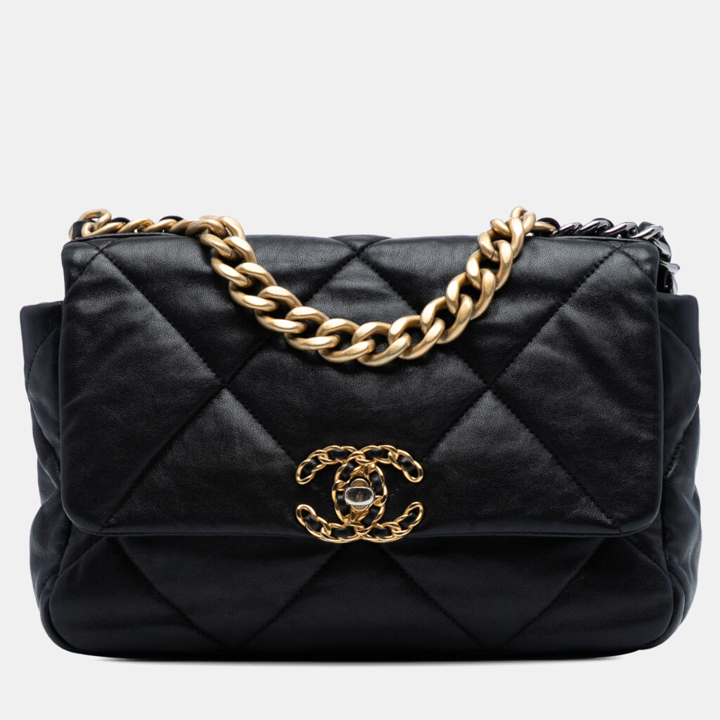 Chanel Black Medium Lambskin 19 Flap Chanel Black Medium Lambskin 19 Flap