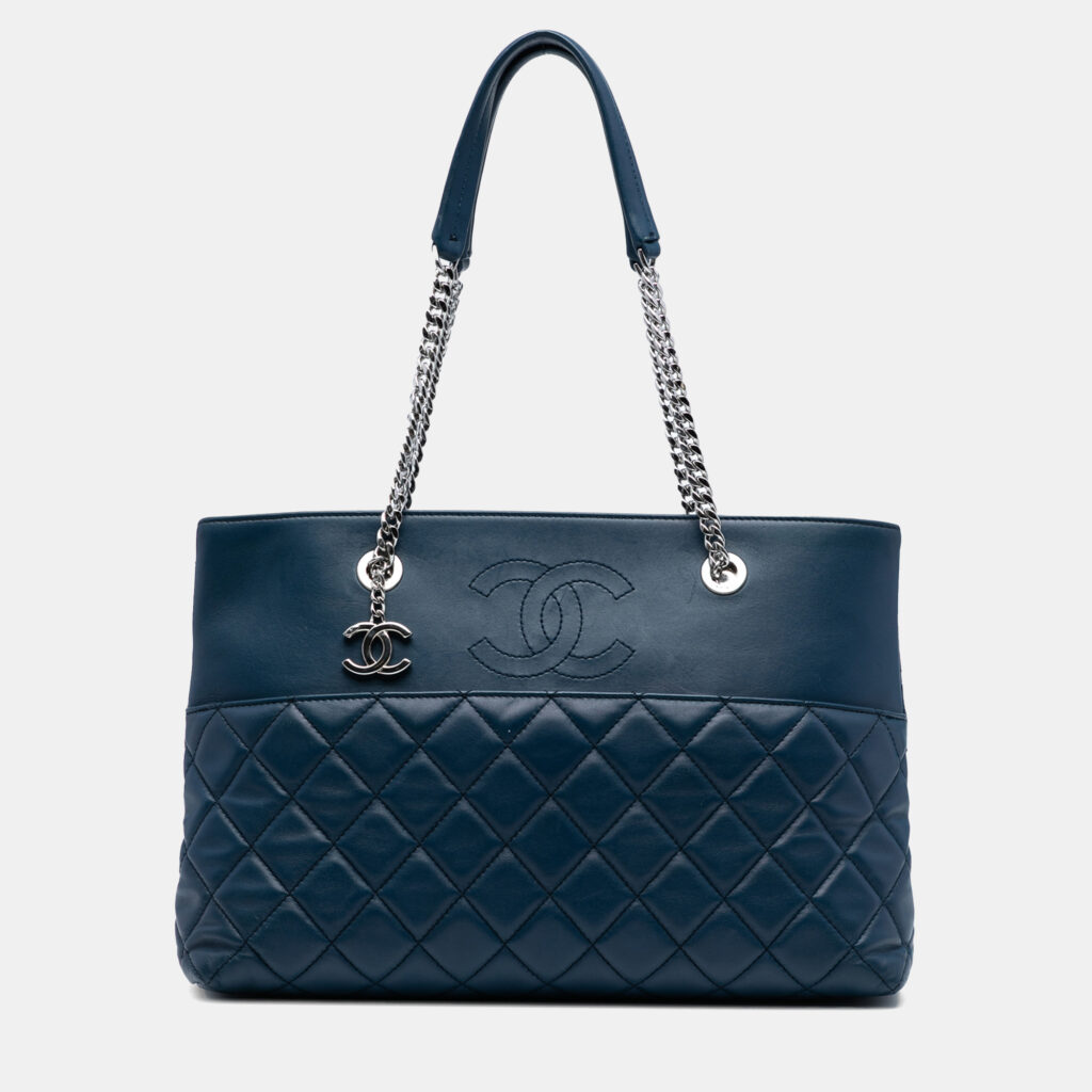 Chanel Blue CC Quilted Lambskin Urban Delight Tote Chanel Blue CC Quilted Lambskin Urban Delight Tote