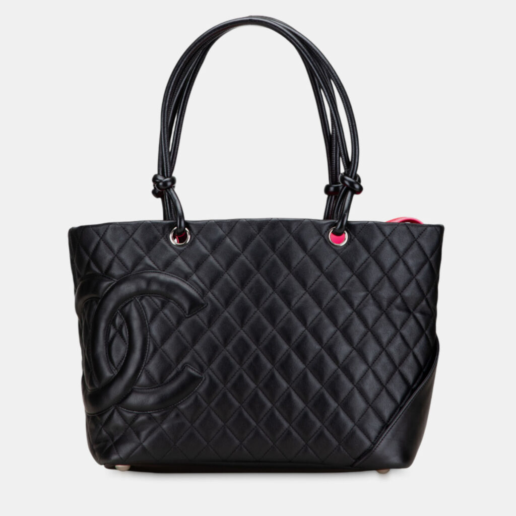 Chanel Black Large Quilted Calfskin Cambon Ligne Tote Chanel Black Large Quilted Calfskin Cambon Ligne Tote