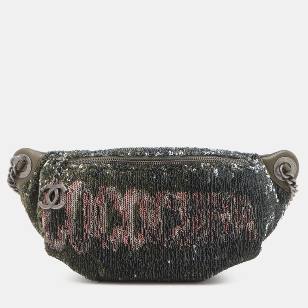 Chanel Brown Sequin and Quilted Lambskin Coco Cuba Waist Bag Chanel Brown Sequin and Quilted Lambskin Coco Cuba Waist Bag