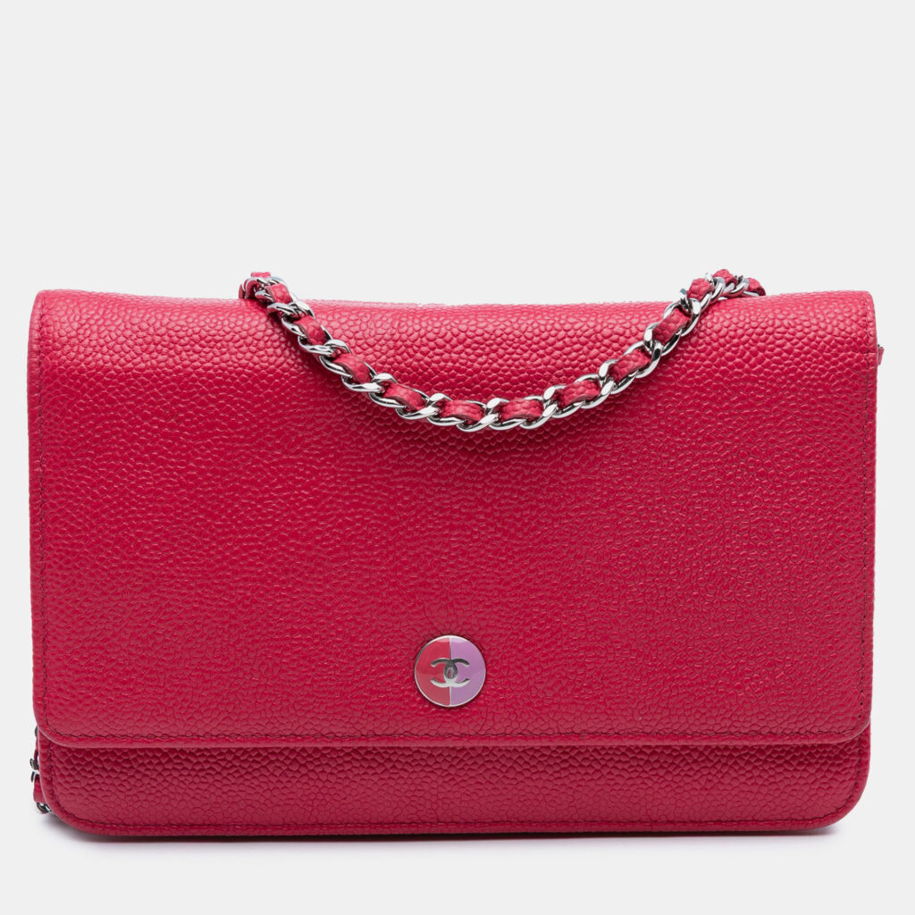 Chanel Pink Caviar Bicolor CC Wallet On Chain Chanel Pink Caviar Bicolor CC Wallet On Chain