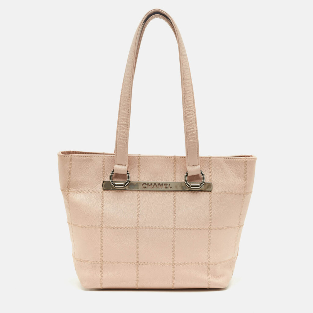 Chanel Beige Square Quilted Leather LAX Tote