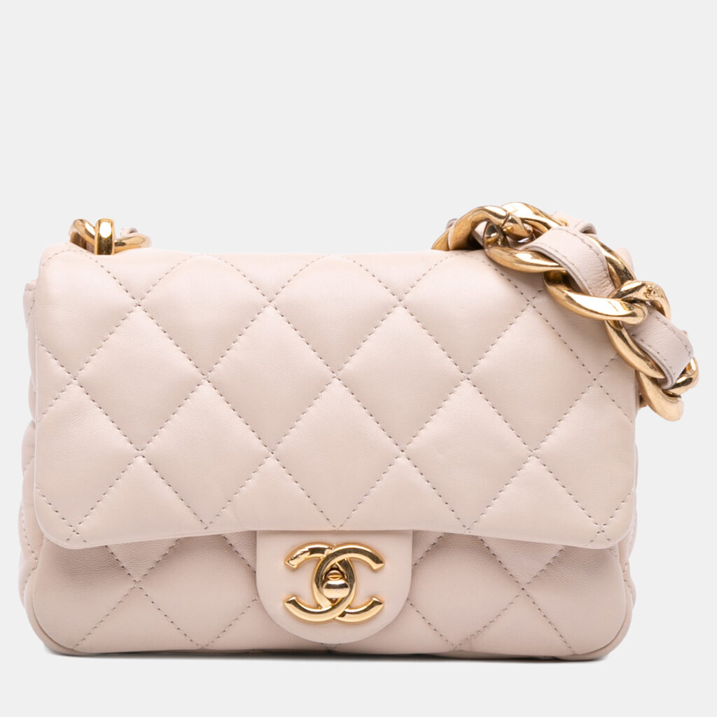 Chanel Brown Small Quilted Lambskin Funky Town Flap