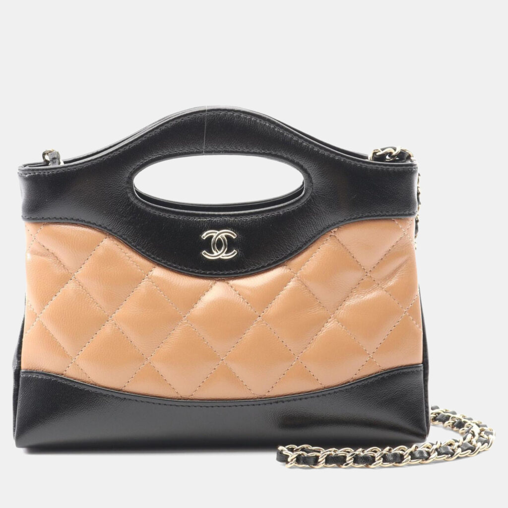 Chanel Chanel 31 Leather Black/Beige Nano Shoulder Bag Chanel Chanel 31 Leather Black/Beige Nano Shoulder Bag