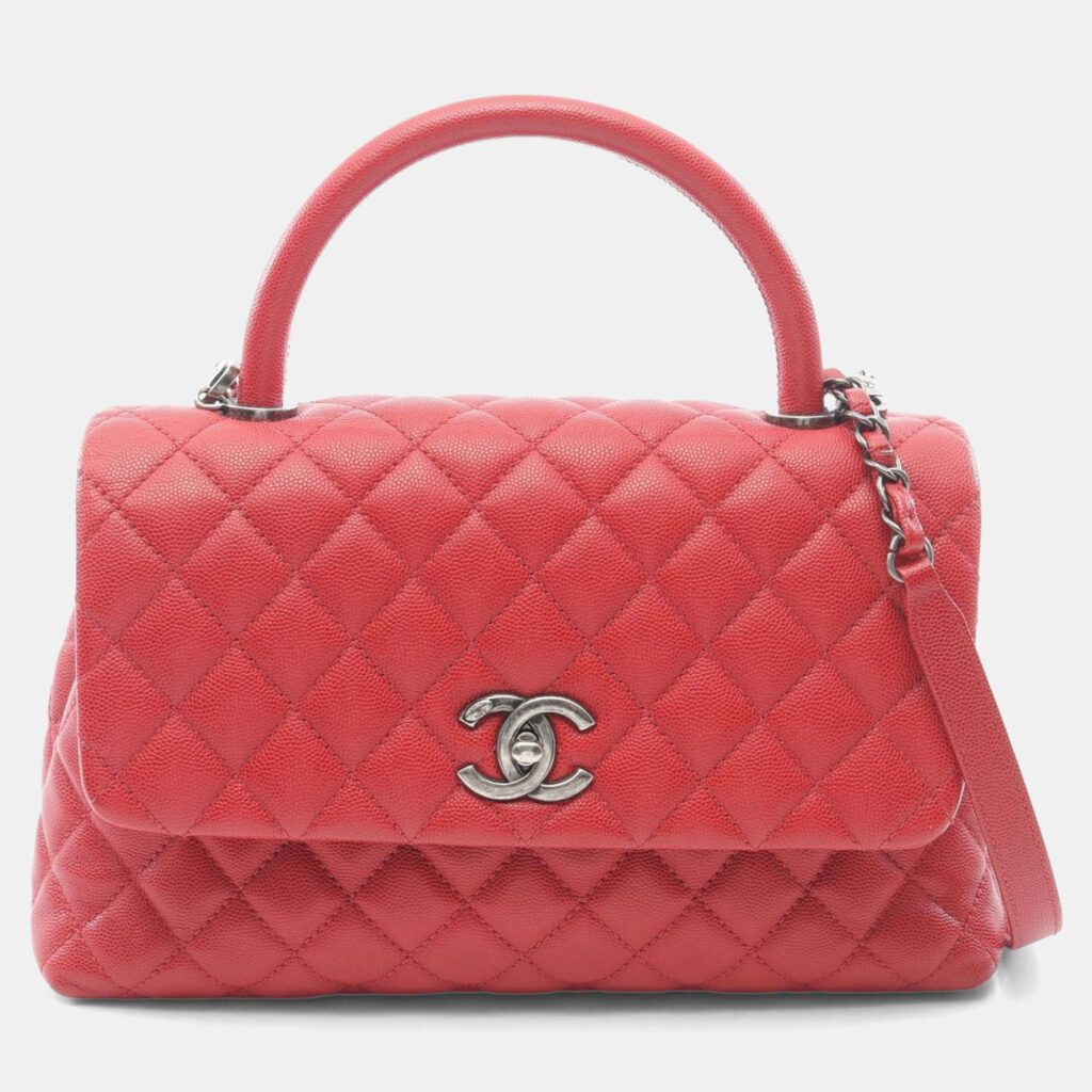 Chanel Coco Handle 29 Flap Matelasse Red Caviar Skin Grained Calf Handbag Chanel Coco Handle 29 Flap Matelasse Red Caviar Skin Grained Calf Handbag