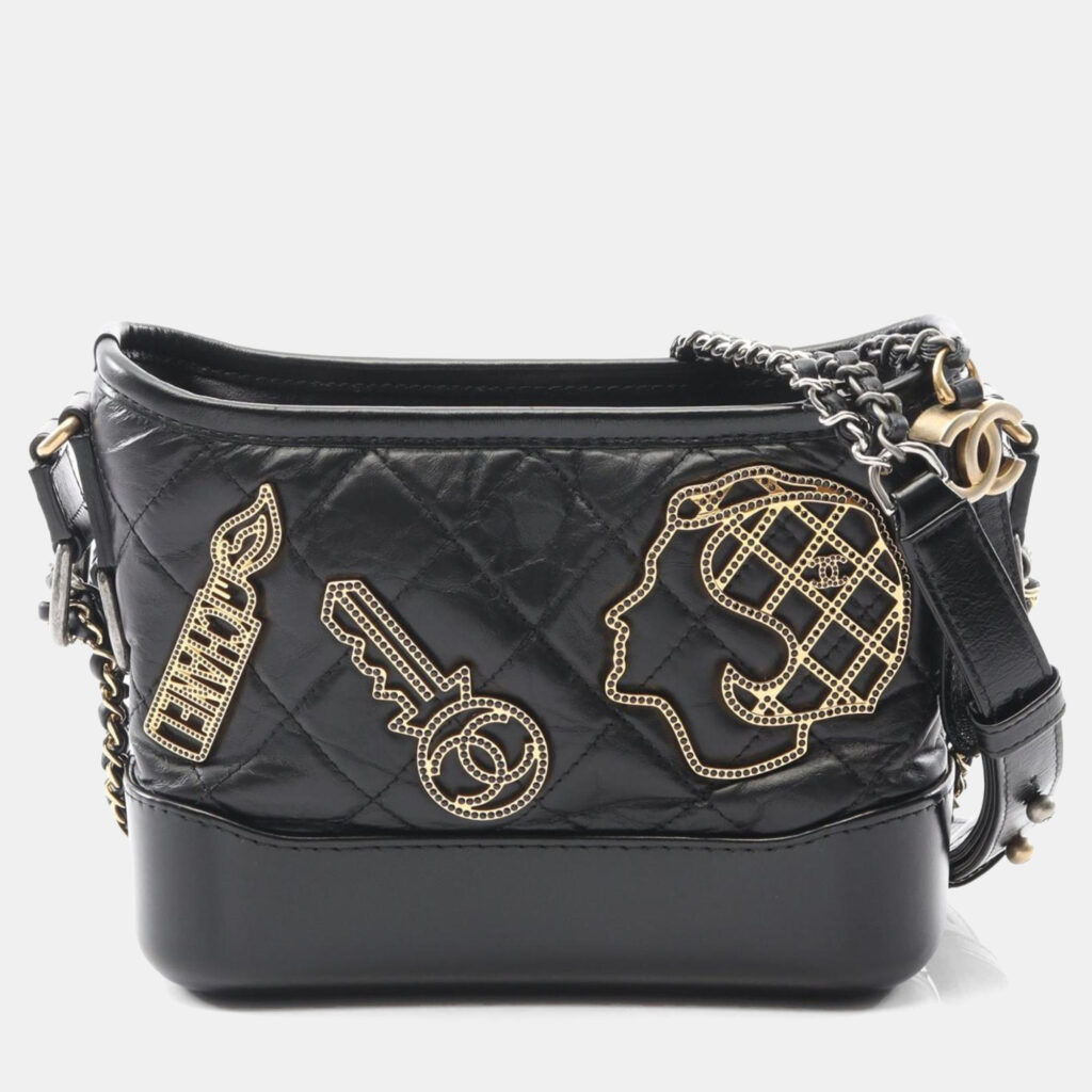 Chanel Gabrielle De Chanel Small Hobo Shoulder Bag Leather Black Chanel Gabrielle De Chanel Small Hobo Shoulder Bag Leather Black