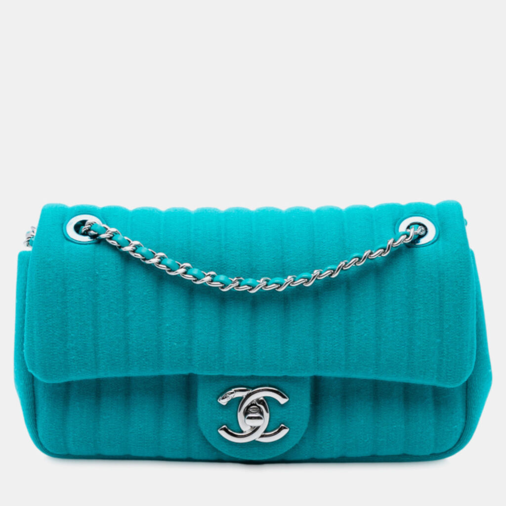 Chanel Mini Vertical Quilted Jersey Single Flap