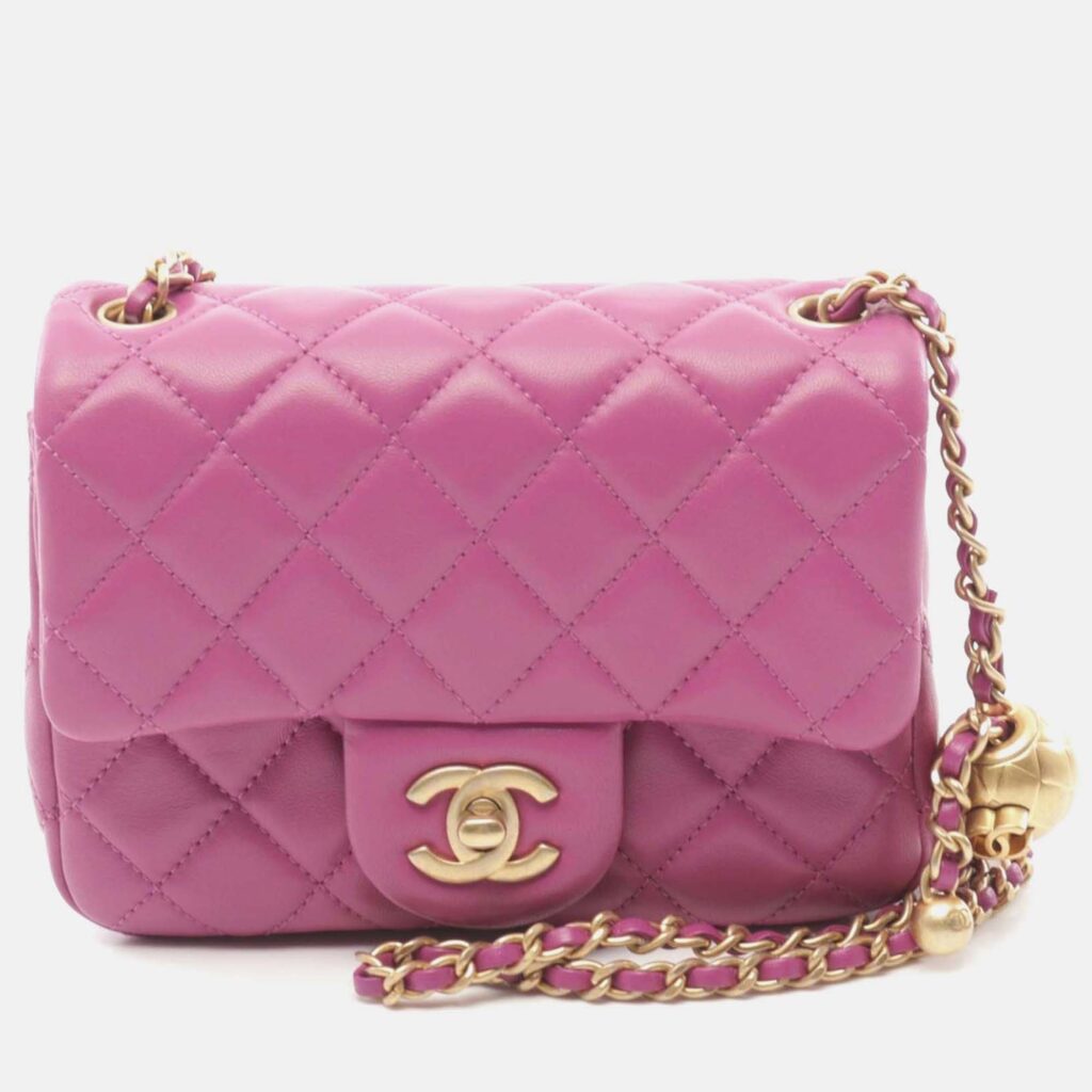 Chanel Pearl Crush Purple Leather Shoulder Bag
