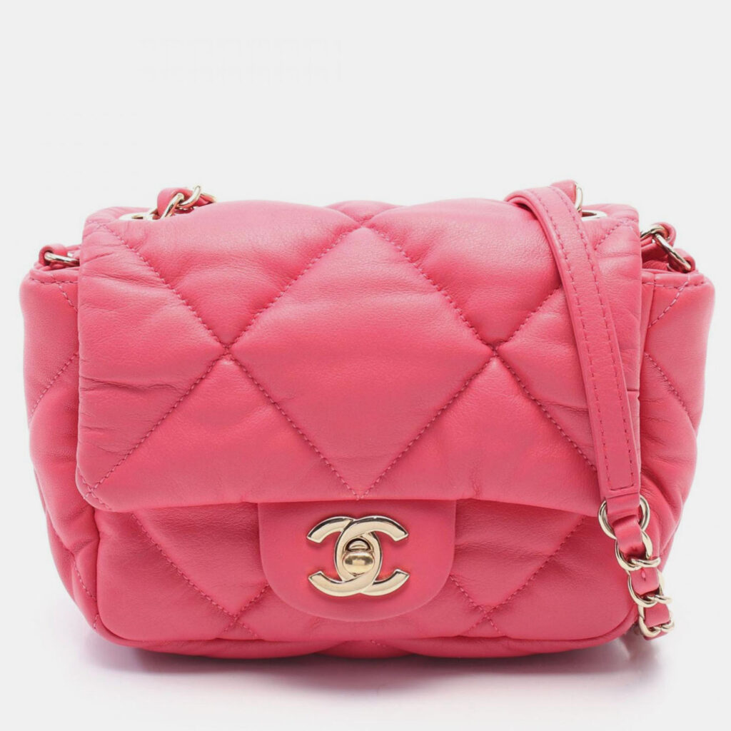 Chanel Bubble Mini Pink Leather Flap Shoulder Bag Chanel Bubble Mini Pink Leather Flap Shoulder Bag