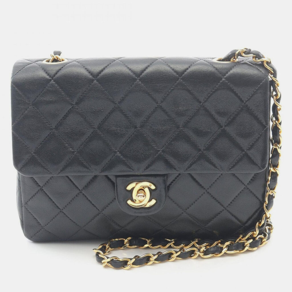 Chanel Single Flap Black Leather Shoulder Bag