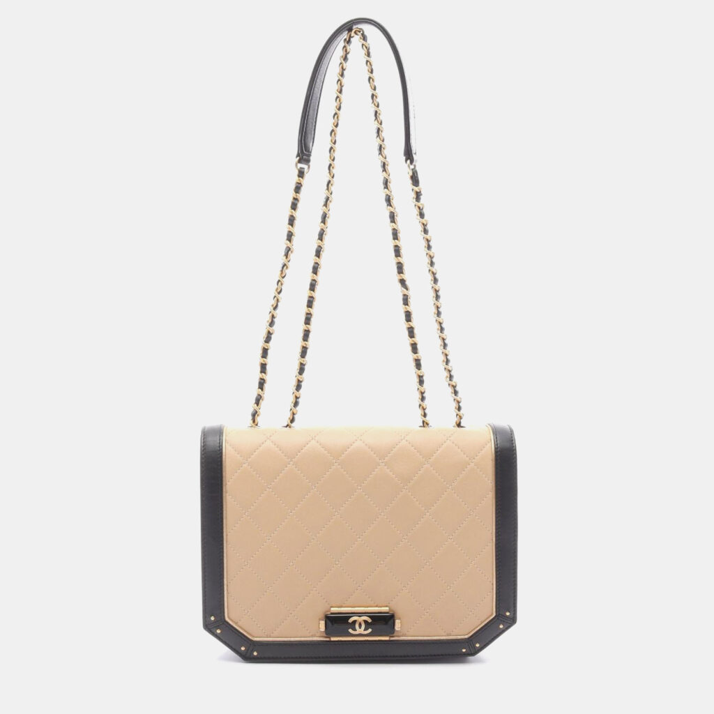 Chanel Octagon CC Small Clasp Quilted Lambskin Flap Bag
