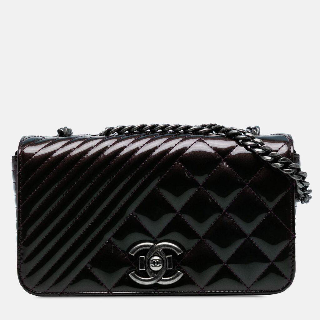 Chanel Purple Small Patent Coco Boy Flap Chanel Purple Small Patent Coco Boy Flap