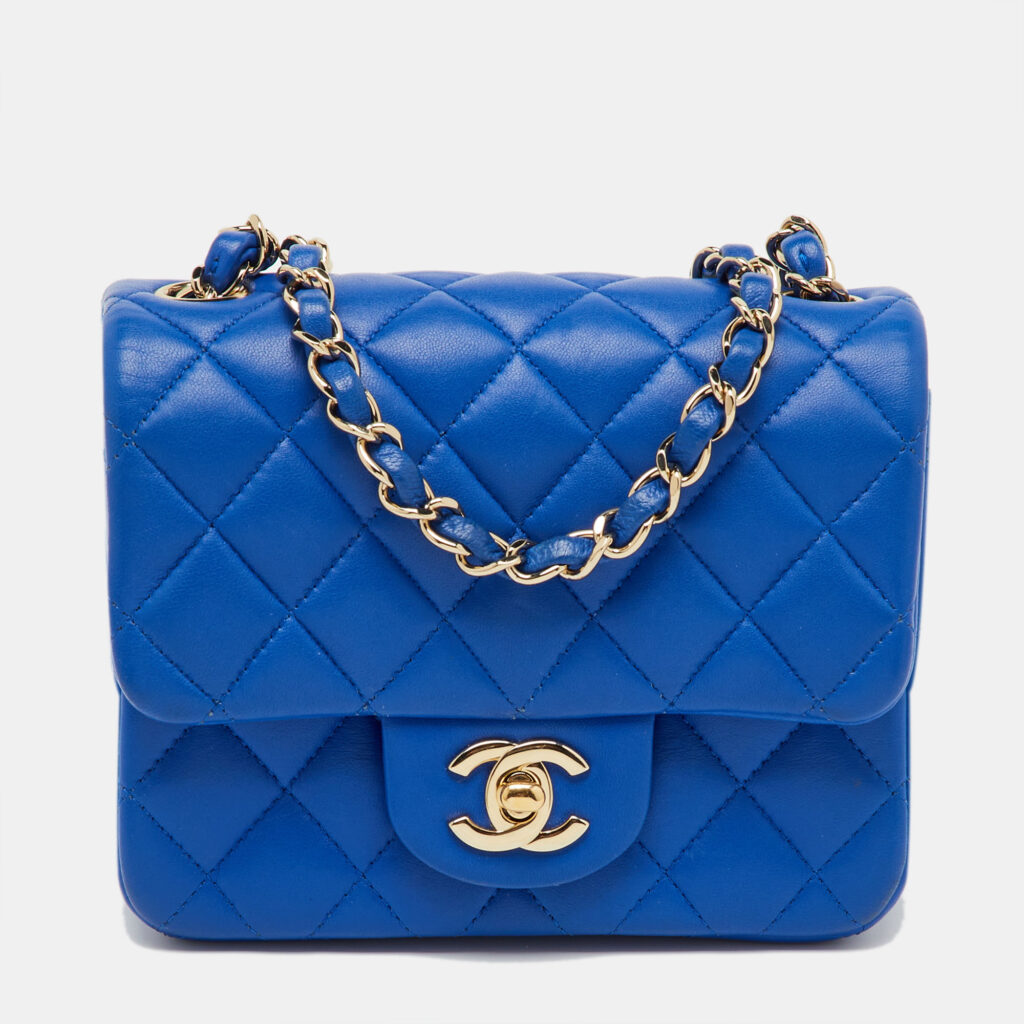 luxury-women-chanel-used-handbags-p1237450-015.jpg Chanel Blue Quilted Leather Square Mini Classic Single Flap Bag