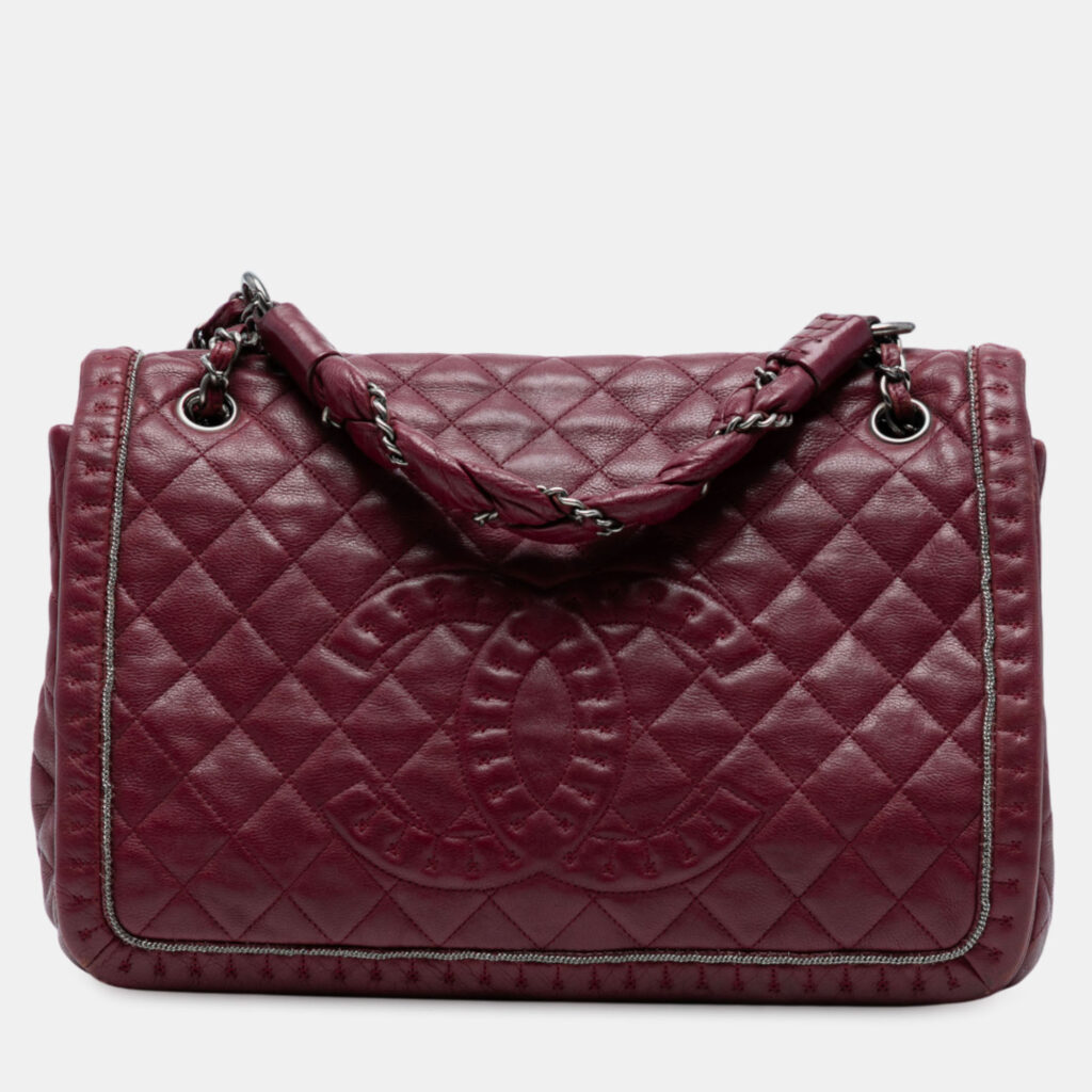 Chanel Istanbul Accordion Flap Quilted Calfskin Leather Shoulder Bag