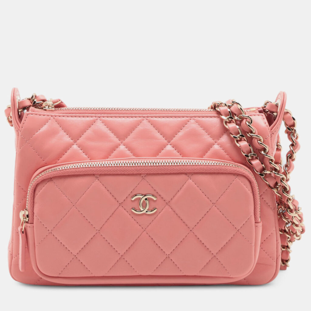 Quilted Small Lambskin Leather Shoulder Bag