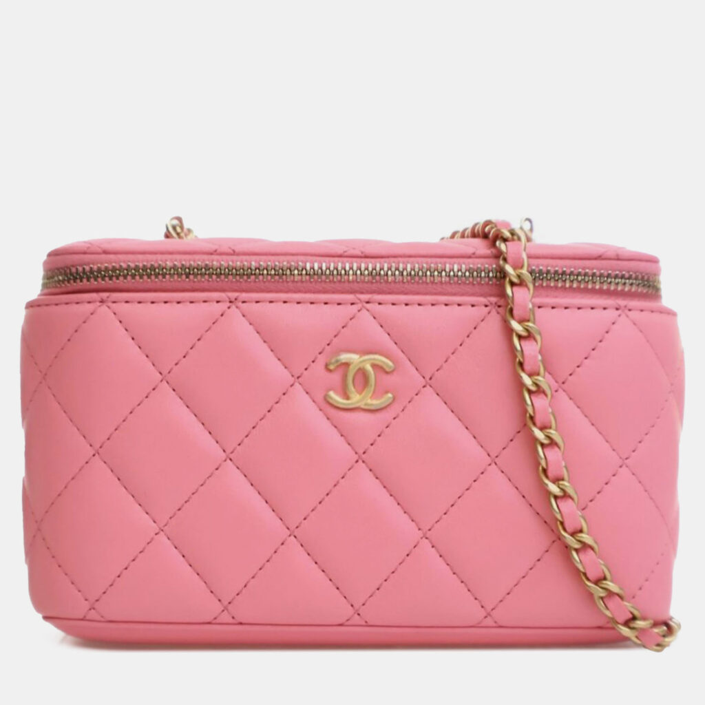 Chanel Pearl Crush Small Quilted Lambskin Leather Vanity Case Bag Chanel Pearl Crush Small Quilted Lambskin Leather Vanity Case Bag